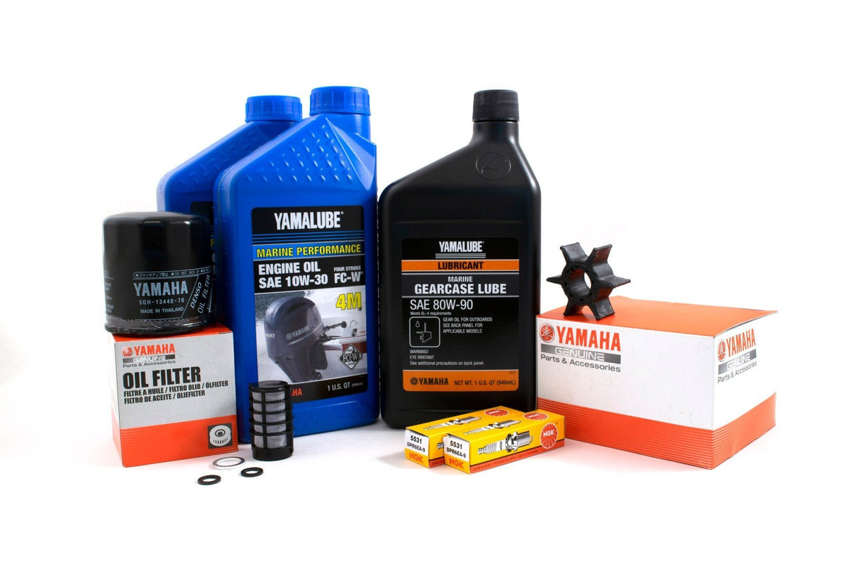 Yamaha F25 100 Hour Service Maintenance Kit w/ Cooling - Yamalube 10W-30 - 2005