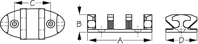Sea-Dog Line - Nylon Zig Zag Cleat - 3-1/2" - 2/Cd - 0435401 Display