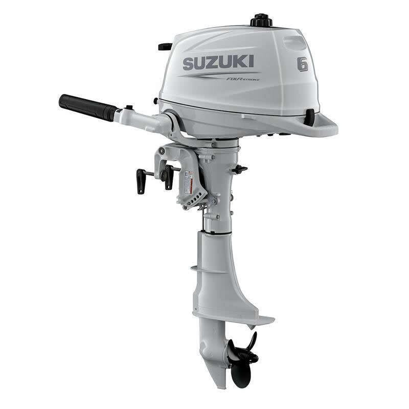 Suzuki Portable Outboard DF6ASW4 - 6 HP - 15" Shaft - Tiller Hande - White