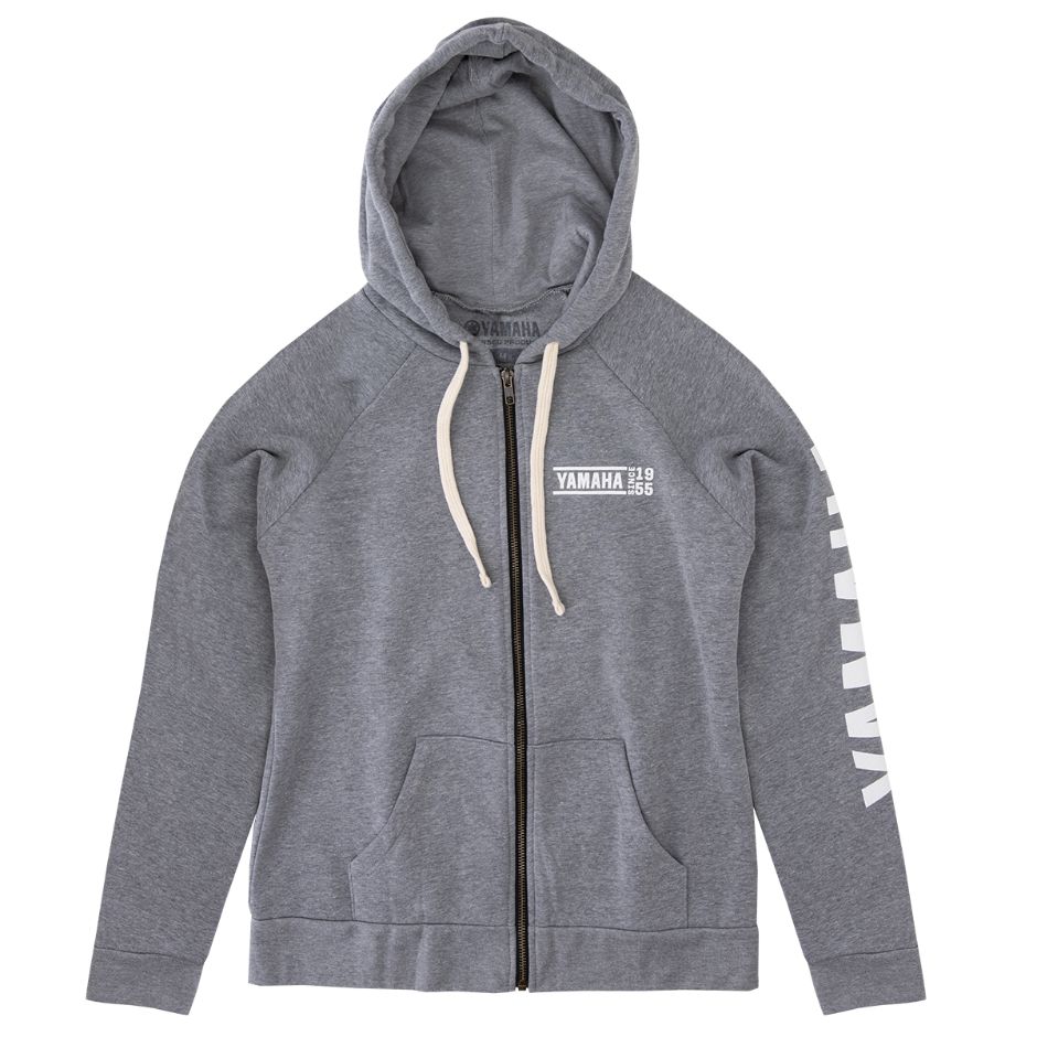 Yamaha Women's Heritage 55 Zip Hoodie - Gray/White - XL