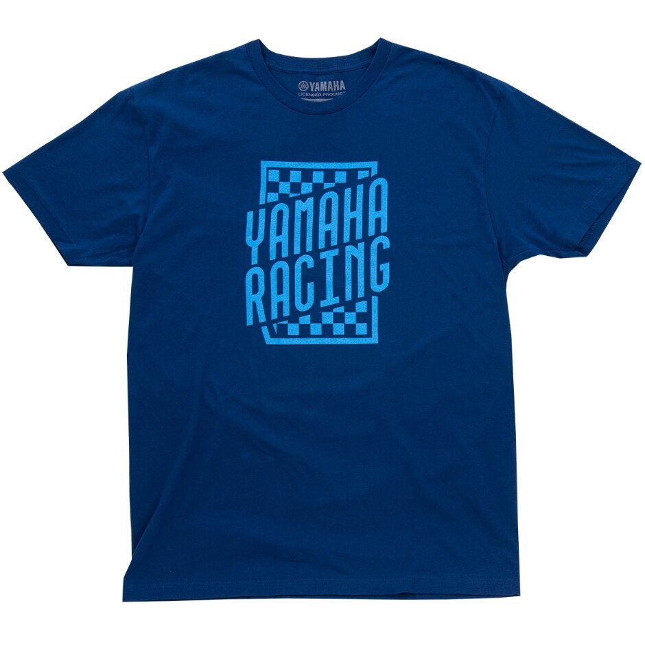 Yamaha Men's Racing Checkerboard Tee - Navy/Blue - L