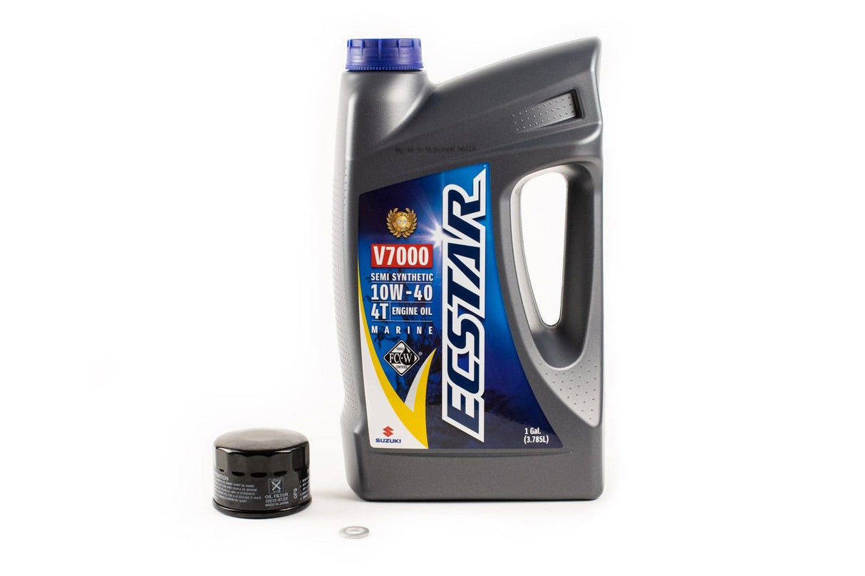 Suzuki Outboard Oil Change Kit - DF40A DF50A DF60A - Ecstar V7000 10W40 Semi Synthetic Marine Engine Oil