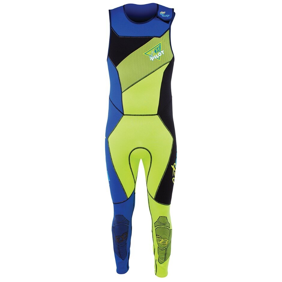 JetPilot Vintage Class Neoprene John Wetsuit - Green/Blue - Green/Blue/Black - S