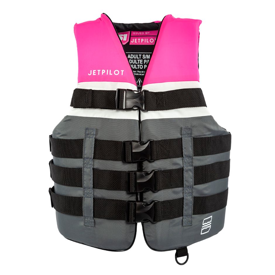 Yamaha Men's JetPilot S1 20215 Nylon 4-Buckle PFD -Pink/Gray-2X - 3X