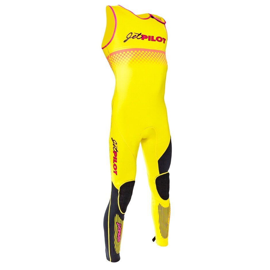 JetPilot Vintage Neoprene Wetsuit John - Men's - Yellow/Black/Pink - L