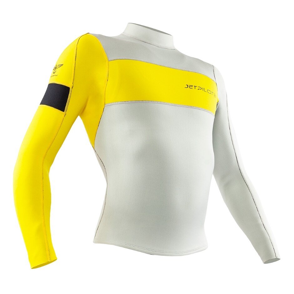 JetPilot F-86 Neoprene Ultimate Wetsuit Jacket - Men's - Gray/Yellow/Black - XL