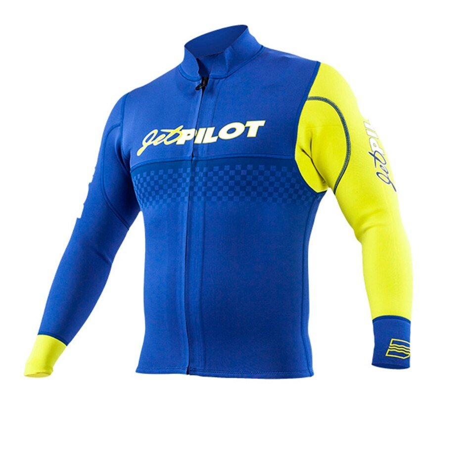 JetPilot Vintage Neoprene Wetsuit Jacket - Men's - Navy/Neon Yellow - 2X