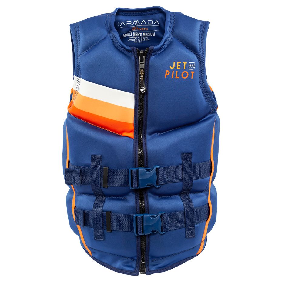 Yamaha Men's JetPilot Armada Neoprene 2-Buckle PFD-Navy/Orange/White-XS