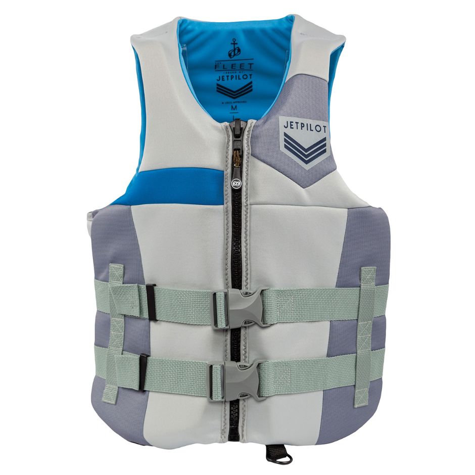 Yamaha Men's JetPilot Fleet Neoprene 2-Buckle PFD-M - L-Silver/Blue