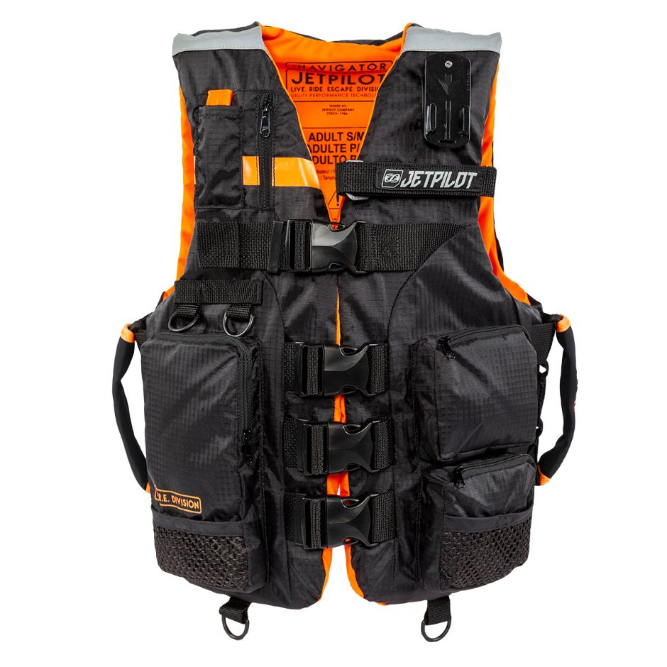 Yamaha Adult JetPilot Navigator Nylon 4-Buckle PFD-S - M-Black/Orange