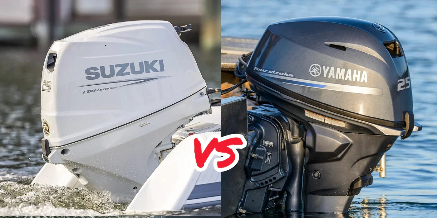 Yamaha and Suzuki boat engines compared side by side for serious boaters and marine enthusiasts at PartsVu