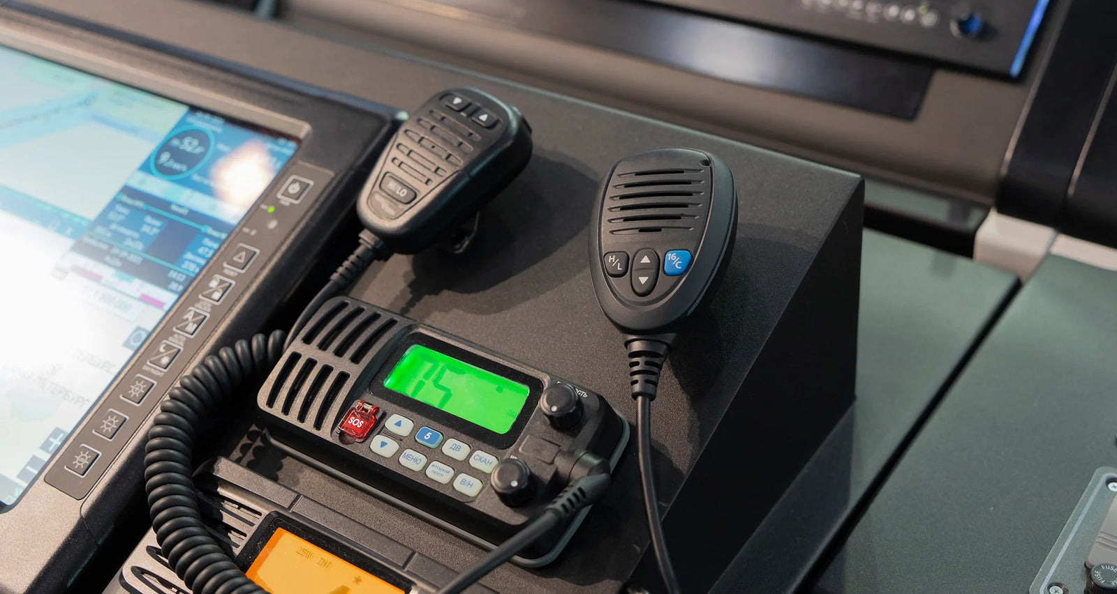 VHF radio on boat