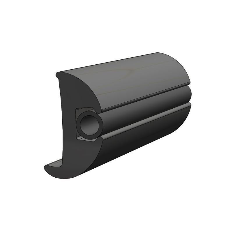 TACO - Flex Vinyl Rub Rail Kit - Black with Black Insert - 70' - 1-7/8" x 1-1/16" - V11-2423BBK70-2