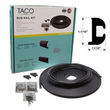 TACO - Flex Vinyl Rub Rail Kit - Black with White Insert - 50' - 1-1/16" x 11/16" - V11-0809BWK50-2