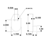 Taco Metals - Rub Rail End Caps - 1-9/16" - 2 per Card - F900002BKN1