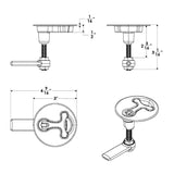 TACO - Latch-tite Lifting Handle - 3" Round - Stainless Steel - F16-3000