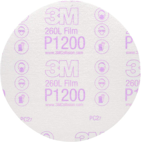 3M - Hookit Finishing Film Abrasive Disc 260L - 6 inch - P1200 Grade - 100 Pack - 00968