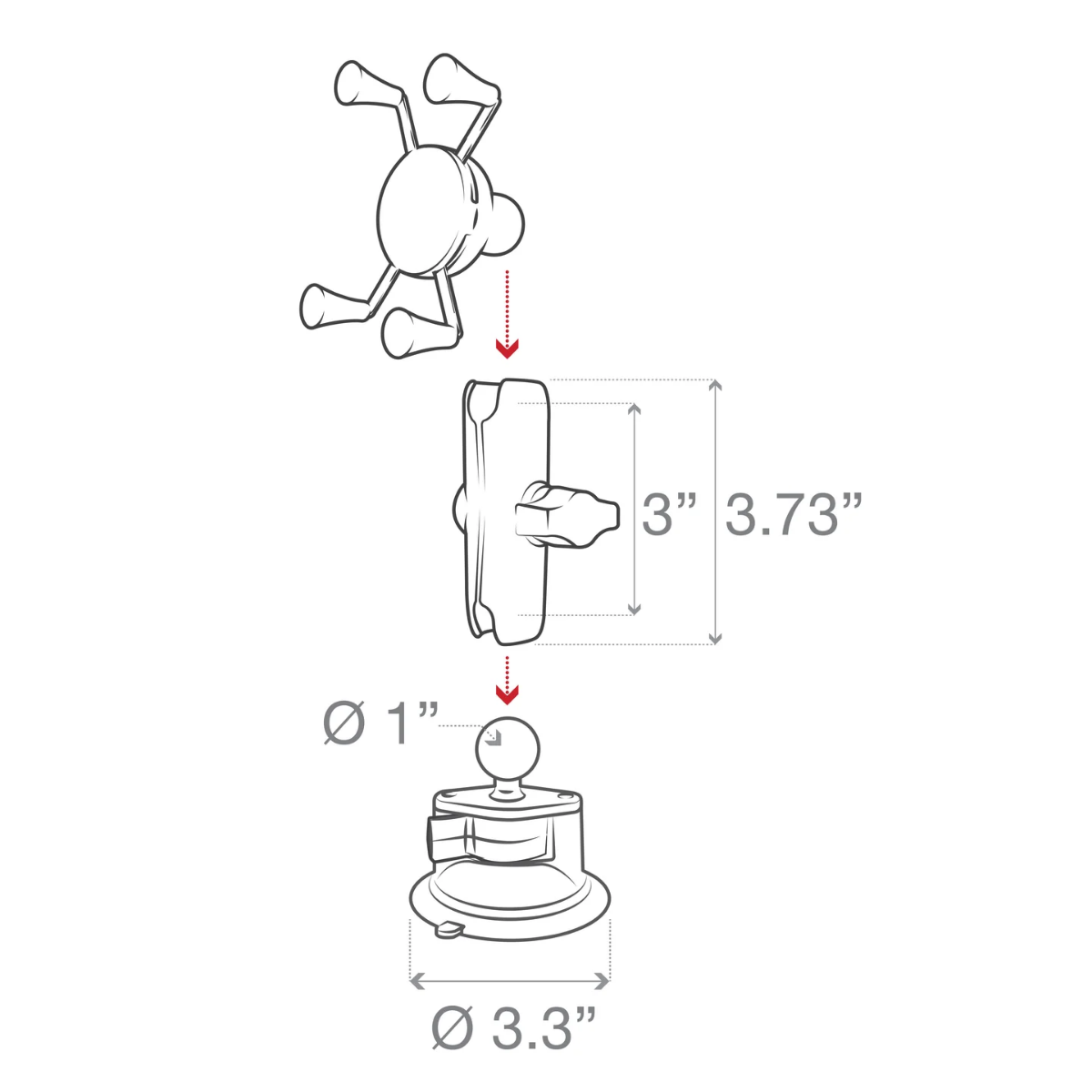 RAM Mounts - SUCTIONPHONE MOUNT - RAMB166UN10