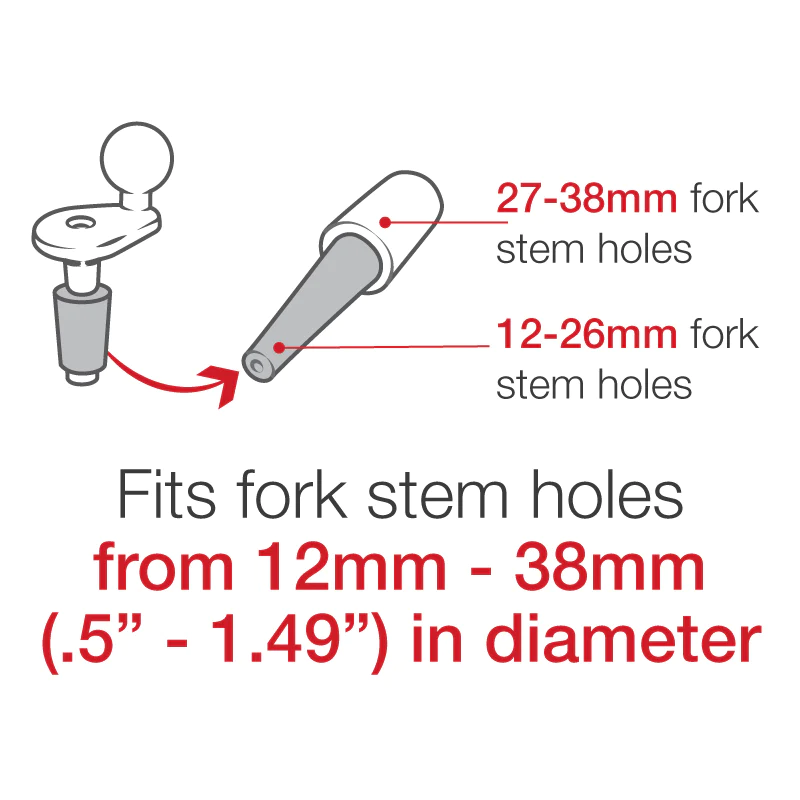 RAM Mounts - Motorcycle Fork Stem Base With 1" Ball - RAMB342U