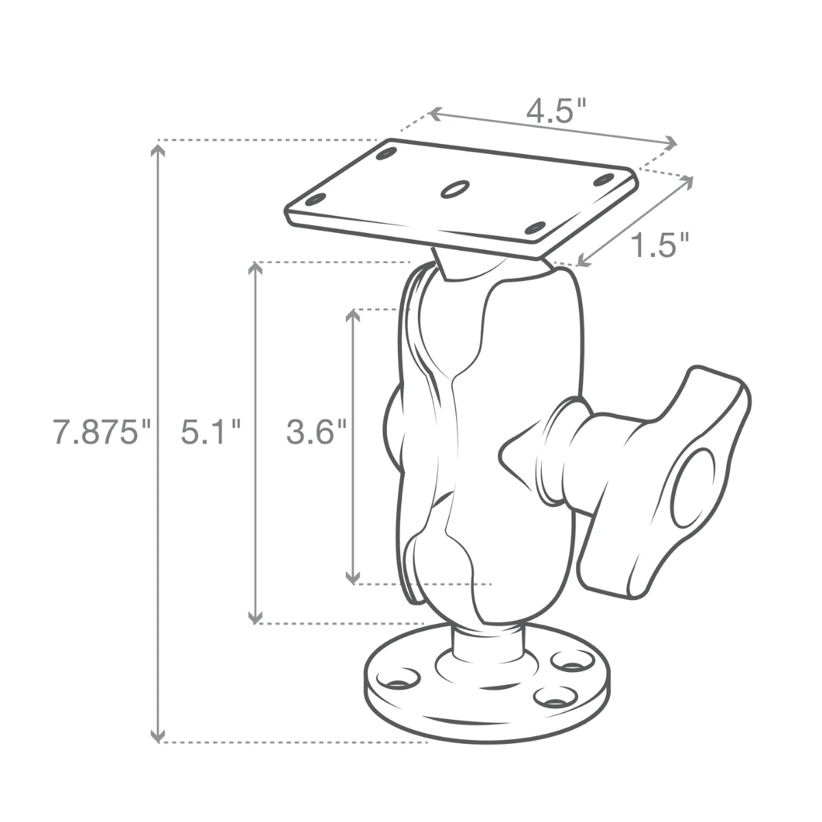 RAM Mounts - 2-1/4" Ball Mount For Humminbird Helix 9, 10, 12 - RAMD20225C202