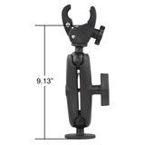 RAM Mounts - Tough Claw Base WITH double Socket Arm And 1.5" Round Base Adapter - RAP400202