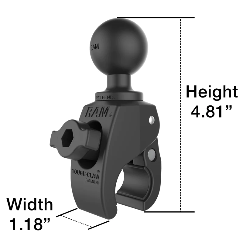 RAM - Mount Small Tough-Claw w/1.5" Diameter Rubber Ball - RAP-400U