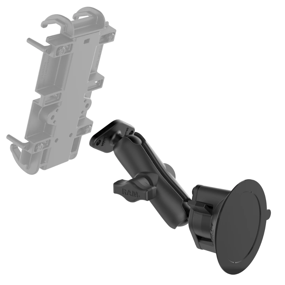 RAM Mount - Base Suction Mount Twist Lock - Requires RAM Cradle - RAM-B-166U