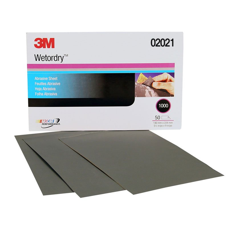 3M - Wetordry Abrasive Sheet 401Q - 1000 Grit - 5 1/2 in x 9 in - 50 Count - 02021