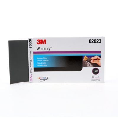 3M - Wetordry Abrasive Sheet 401Q - 1500 Grit - 5 1/2 in x 9 in - 50 Count - 02023