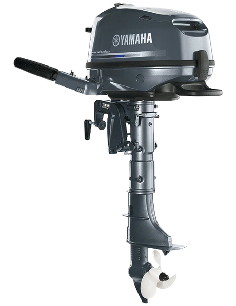 Yamaha F4SMHA Outboard- 15-Inch Shaft | Tiller Handle | Manual Start | Manual Tilt | Gray