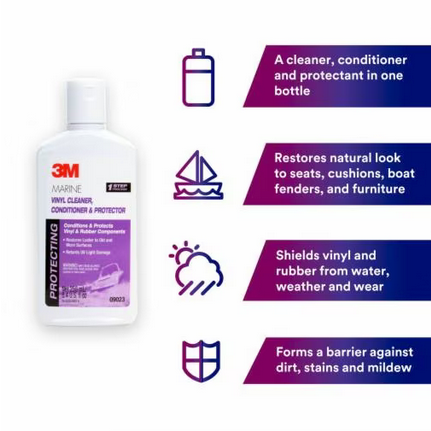 3M - Marine Vinyl Cleaner, Conditioner, & Protector - 8 oz - 09023