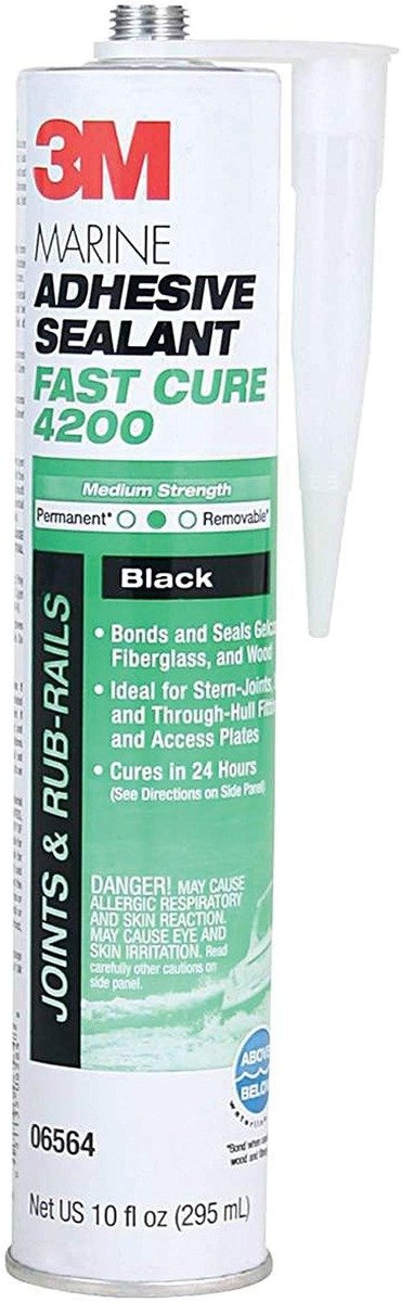 3M - Marine Adhesive Sealant Fast Cure 4200FC - Black - 10 oz - 06564