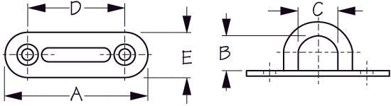 Sea-Dog Line - Oblong Pad Eye - 3-3/16" - Stainless - Carded - 089703