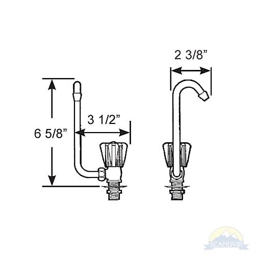 Scandvik - Cold Water Folding Faucet - Chrome Plated Brass - 10089