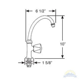 Scandvik - Standard Cold Water Tap With Swivel Spout and Standard Knob - Chrome Plated Brass - 10172P