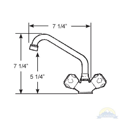 Scandvik - Galley Mixer Faucet With Swivel Spout - Chrome Plated Brass - Standard Knob - 10422