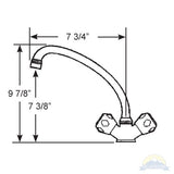 Scandvik - Galley Mixer With High-Reach Swivel Spout - Chrome Plated Brass - Standard Knob - 10438P