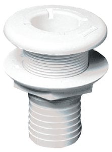 Forespar - CF253 Marelon Hose Tailpipe Mushroom Head Thru Hull With Nut, White - 906024