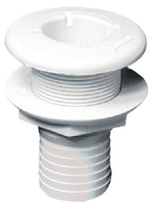 Forespar - CF253 Marelon Hose Tailpipe Mushroom Head Thru Hull With Nut, White - 906032