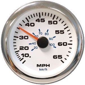 Sierra - Premier Pro White Domed Gas Tachometer 7K RPM - 62561P