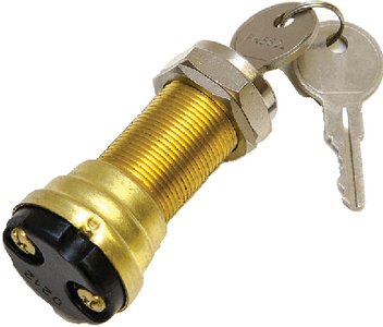 Sierra - Conventional 2 Position 1 1/8" Brass 2 Screw Terminal 12V 15 Amp Ignition Starter Switch - MP39020