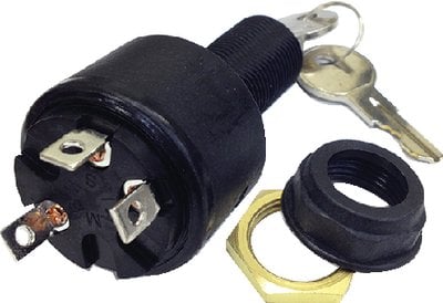 Sierra - Conventional 3 Position 1 1/8" Polyester 3 Screw Terminal 12V 15 Amp Ignition Starter Switch - MP39120