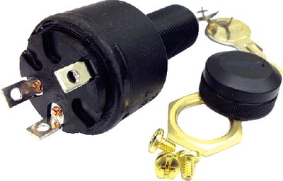 Sierra - Conventional 3 Position 1 1/8" Polyester 3 Screw Terminal 12V 15 Amp Ignition Starter Switch - MP39200