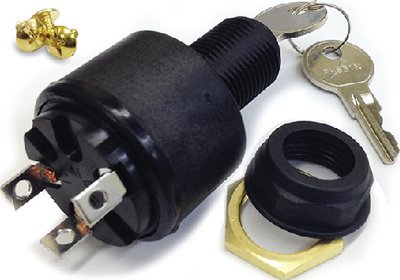 Sierra - Conventional 3 Position 5/8" Polyester 3 Screw Terminal 12V 15 Amp Ignition Starter Switch - MP39780