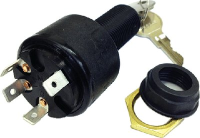 Sierra - Conventional 4 Position 1 1/8" Polyester 4 Blade Terminal 12V 15 Amp Ignition Starter Switch - MP39800