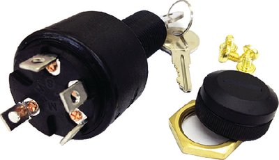 Sierra - Conventional 4 Position 1 1/8" Polyester 4 Screw Terminal 12V 15 Amp Ignition Starter Switch - MP41040