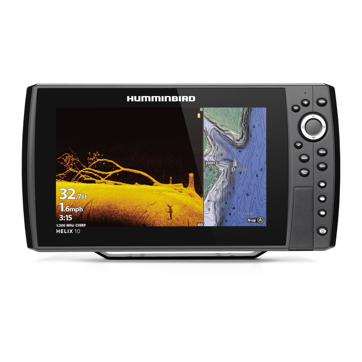 Humminbird - HELIX 10 CHIRP MEGA DI Fishfinder/GPS Combo G3N with Transom Mount Transducer - 410880-1