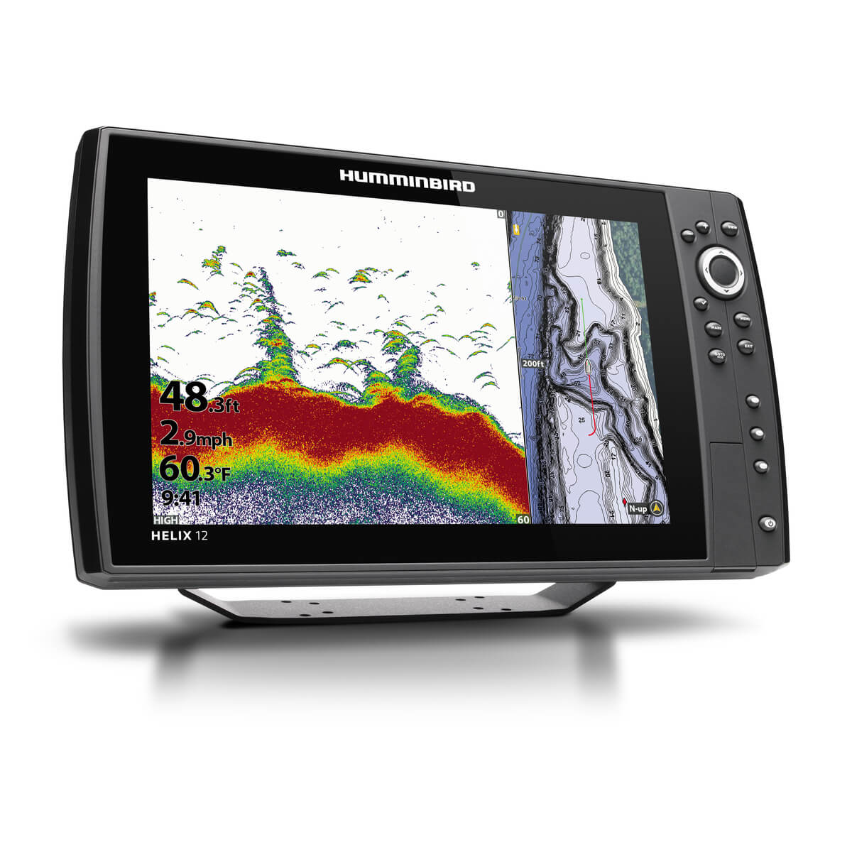 Humminbird - HELIX 12 CHIRP Fishfinder/GPS Combo G3N with Transom Mount Transducer - 410900-1