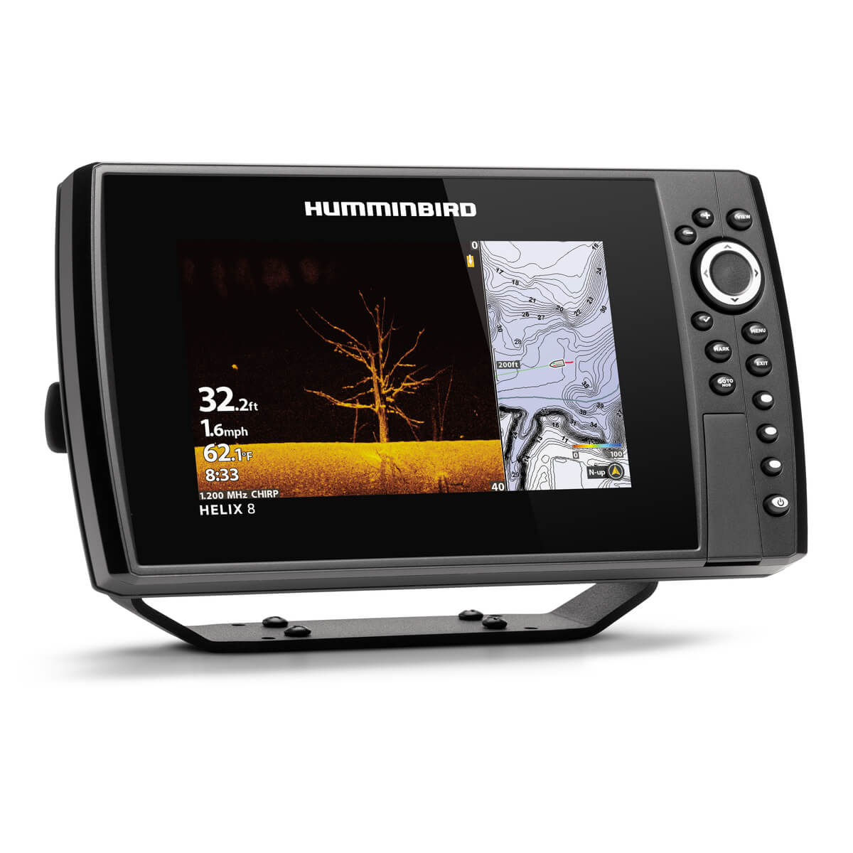 Humminbird - HELIX 8 CHIRP MEGA DI Fishfinder/GPS Combo G3N with Transom Mount Transducer - 410820-1