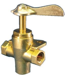 Moeller - Brass Three-Way Valve - 1/4" FNPT - Outlet-Bottom - 03330210